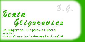 beata gligorovics business card